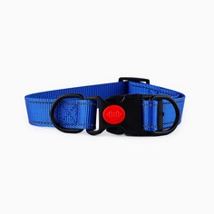 Ошейник из нейлона с фастексом 2 см, цв синий Пушистое счастье