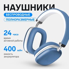 Наушники беспроводные rx-8, полноразмерные, микрофон, bt 5.3, aux, 400 мач, синие NO Brand