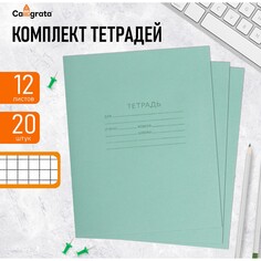 Комплект тетрадей из 20 штук, 12 листов в клетку кпк Calligrata