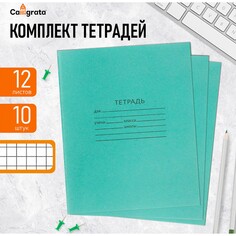 Комплект тетрадей из 10 штук, 12 листов в клетку кпк Calligrata