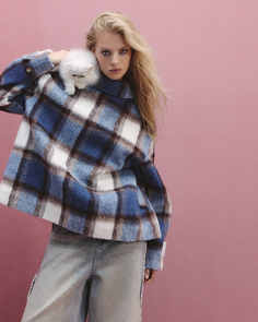 Куртка из шерсти в крупную клетку