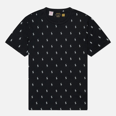 Мужская футболка Polo Ralph Lauren All Over Pony Cotton Jersey Sleep, цвет чёрный