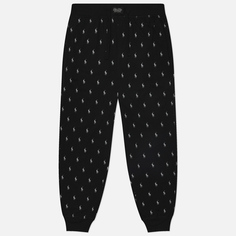 Мужские брюки Polo Ralph Lauren All Over Pony Cotton Jersey Sleep Jogger, цвет чёрный