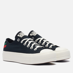 Женские кеды Converse Chuck Taylor All Star Lift Platform Cherries, цвет чёрный