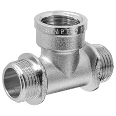 Фитинги тройник MPF 1/2" НР/ВР/НР с ограничителем латунь резьба Masterprof