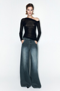 брюки джинсовые женские Джинсы wide leg широкие со средней посадкой Befree