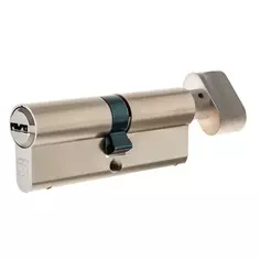 Цилиндр Abus D12 NIS, 40x40 мм, ключ/вертушка, цвет никель