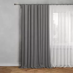 Штора на ленте блэкаут Cashmere 200x300 см цвет серый Столица текстиля
