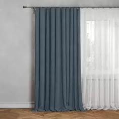 Штора на ленте блэкаут Cashmere 200x300 см цвет синий Столица текстиля