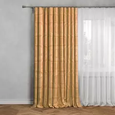 Штора на ленте Glamour 200x300 см цвет золото ПАВЛОВО ПОСАДСКИЙ ШЕЛК