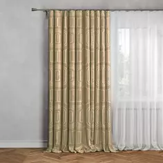 Штора на ленте Glamour 200x300 см цвет оливковый ПАВЛОВО ПОСАДСКИЙ ШЕЛК