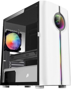 Корпус mATX 1STPLAYER INFINITE SPACE IS3 IS3-WH-1F2-W белый, без БП, с окном, 2*USB 2.0, USB 3.0, audio