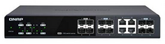 Коммутатор управляемый QNAP QSW-M1204-4C 10 Гбит/с с 12 х SFP+, из которых 4 совмещены с RJ-45, пропускная способность до 240 Гбит/с, поддержка JumboF