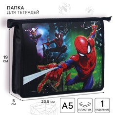 Папка пластиковая для тетрадей а5, на молнии, человек-паук Art Fox Study