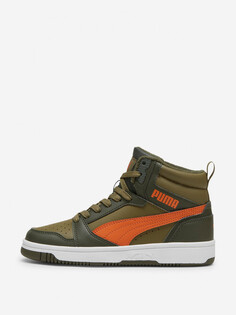 Кеды утепленные для мальчиков PUMA Rebound V6 Mid WTR Jr, Зеленый