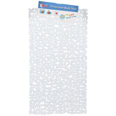 Коврик противоскользящий для ванной, 0.68х0.37 м, белый, A090005