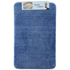 Коврик для ванной, 0.5х0.8 м, полиэстер, синий, A090018