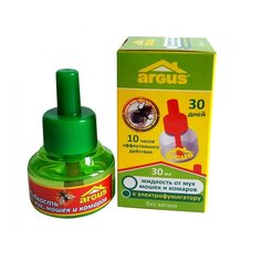 Репеллент от комаров, жидкость для фумигатора, без запаха, 30 ночей, Argus, 30 мл