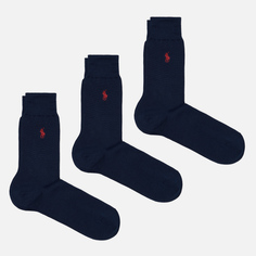 Комплект носков Polo Ralph Lauren Mercerized Cotton 3-Pack, цвет синий