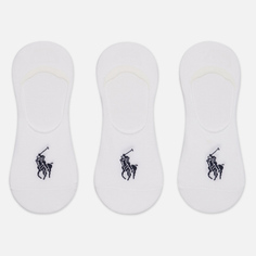 Комплект носков Polo Ralph Lauren No-Show Liner 3-Pack, цвет белый