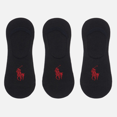 Комплект носков Polo Ralph Lauren No-Show Liner 3-Pack, цвет чёрный