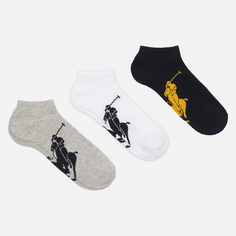 Комплект носков Polo Ralph Lauren Big Pony Low 3-Pack, цвет комбинированный