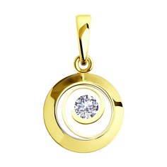 Подвеска SOKOLOV из желтого золота с минеральным стеклом и фианитом