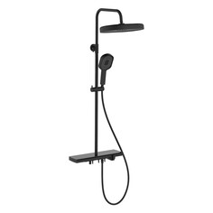 Душевые системы система душевая ESKO ST350Black со смесителем полкой черная ЕСКО