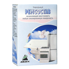 Клей эпоксидный ремсостав для эмалированных поверхностей АНЛЕС белый 175г, арт.70095