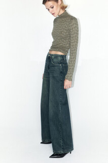 брюки джинсовые женские Джинсы wide leg широкие с высокой посадкой Befree