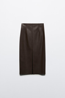 юбка женская Юбка миди из искусственной кожи с разрезом Befree