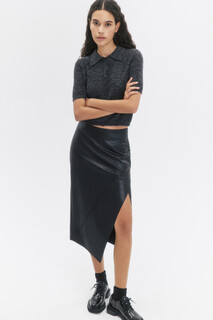 юбка женская Юбка миди с кожаной фактурой и асимметричным разрезом Befree