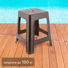 Табурет садовый 39x39x45 см пластик коричневый ТУБА ДУБА