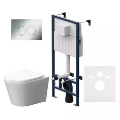 Комплект инсталляция с унитазом AM.PM Flash 2.0 Aqua Spin IS70151.9H1900, с микролифтом, клавиша ProC L цвет хром Am.Pm.