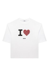 Хлопковая футболка MSGM kids