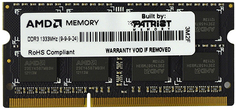 Модуль памяти SODIMM DDR3 4GB AMD R334G1339S1S-UO PC3-10600, 1333MHz, CL9, 1.5V, Non-ECC, Bulk