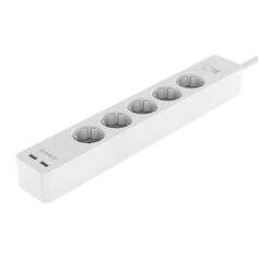 Сетевой фильтр Orico GPC-5A2U 5*роз, 2*USB, белый, 1.5м