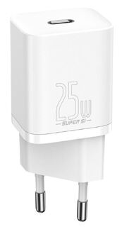 Зарядное устройство сетевое Baseus TZCCSUP-L02 Super Si Quick Charger USB-C 25W White