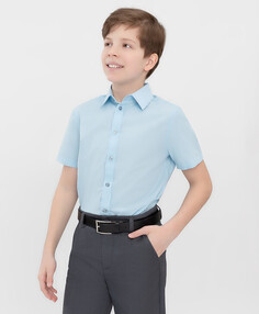 Сорочка классическая с коротким рукавом голубая Button Blue (128)