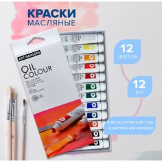 Краски масляные 12 мл, в металлической тубе, в картонной коробке, 12 цветов NO Brand