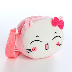 Сумка дет кошка, 13*5*12, отд на молнии, рег стропа, розовый Выбражулька