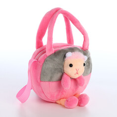 Сумка дет овечка, 15*4*14, отд на молнии, рег стропа, розовый Выбражулька