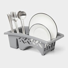 Сушилка для посуды, 32,5×19×11 см, цвет серый NO Brand