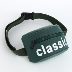 Сумка дет на пояс classik, 17*6*10, отд на молнии, регул стропа 110см, зеленый NO Brand
