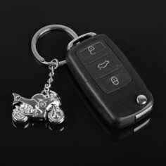 Брелок для ключей cartage, мотоцикл, металл, темный хром