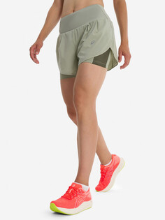 Шорты женские ASICS Road 2-N-1 3.5in, Зеленый