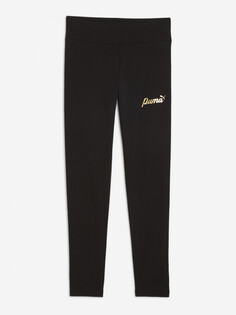 Легинсы для девочек PUMA ESS+ Script Metallic, Черный
