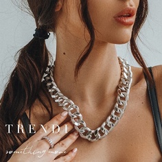 Цепочка TRENDI Колье классическое женская цепочка на шею крупная с тиснением под золото