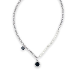 FOROSTINA.K Колье Время с жемчугом Silver