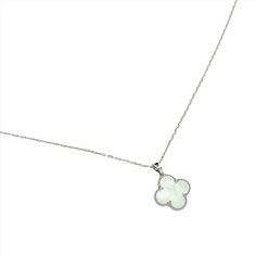 FOROSTINA.K Колье Клевер с перламутром White